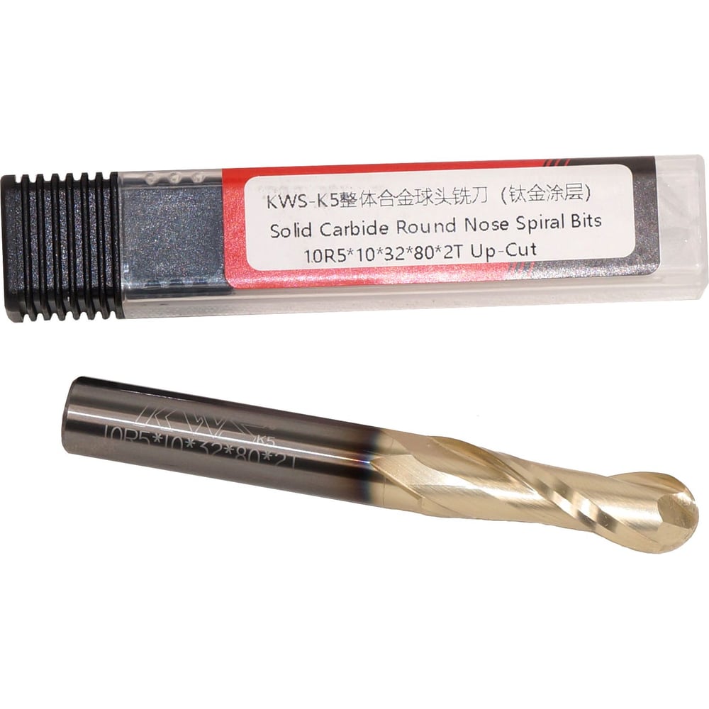 Изображение товара Фреза спиральная чистовая со сферическим торцом KWS 10x32x80 R5 Z2 RH RFK1C0006