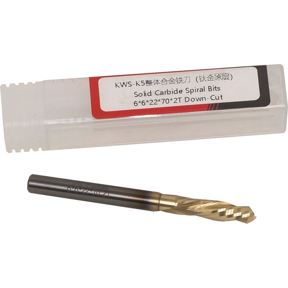 Изображение товара Фреза KWS спиральная чистовая 6*6*27*70 Z2 RH Golden Coating