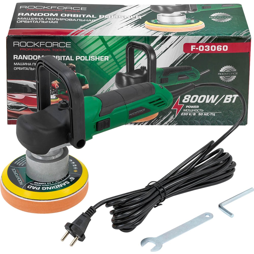 Изображение товара Профессиональная орбитальная полировальная машина Rockforce RF-F-03060 800ВТ 150мм