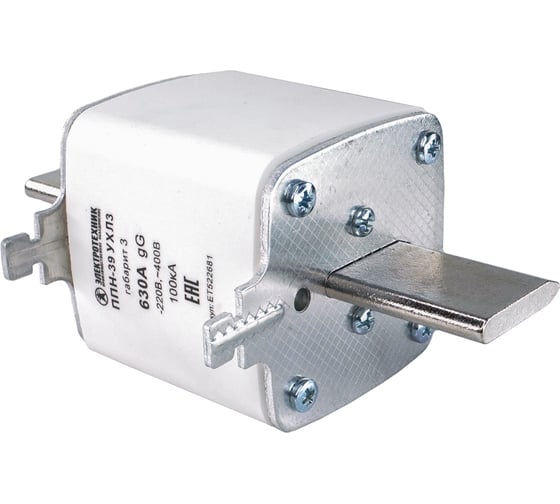 Изображение товара Плавкая вставка Электротехник ППН-39 УХЛ3, 630А, габарит 3, IP00 ET522681