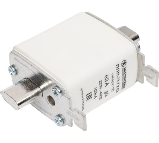 Изображение товара Плавкая вставка Электротехник ППН-33 УХЛ3, 63А, габарит 00, IP00 ET522688