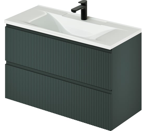 Изображение товара Тумба c раковиной в ванную ИТАНА Kate 100 987х438х640 подвесная Велютто Авокадо 4657836466911