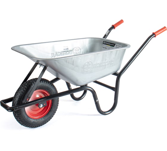 Изображение товара Тачка строительная ПОЛЕСАД ТСР 100-1, 1 колесная, 100 литров, 200 кг, 4,00-8/16 (1/1) 024859