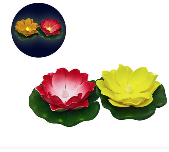 Изображение товара Фигурка прудовая PARK Кувшинка с подсветкой, разноцветная 2 шт 109264