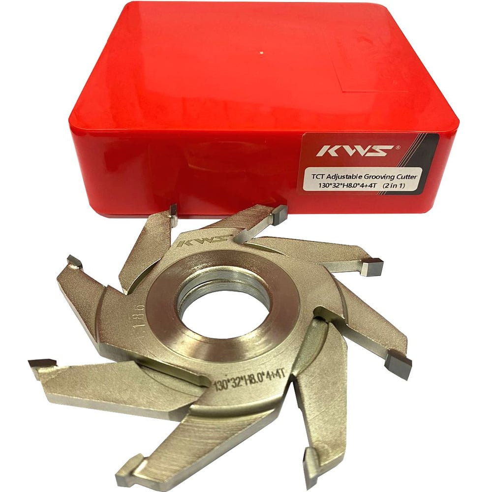 Изображение товара Фреза пазовая регулируемая KWS HW 130х32хH8.0х4+4T для древесины