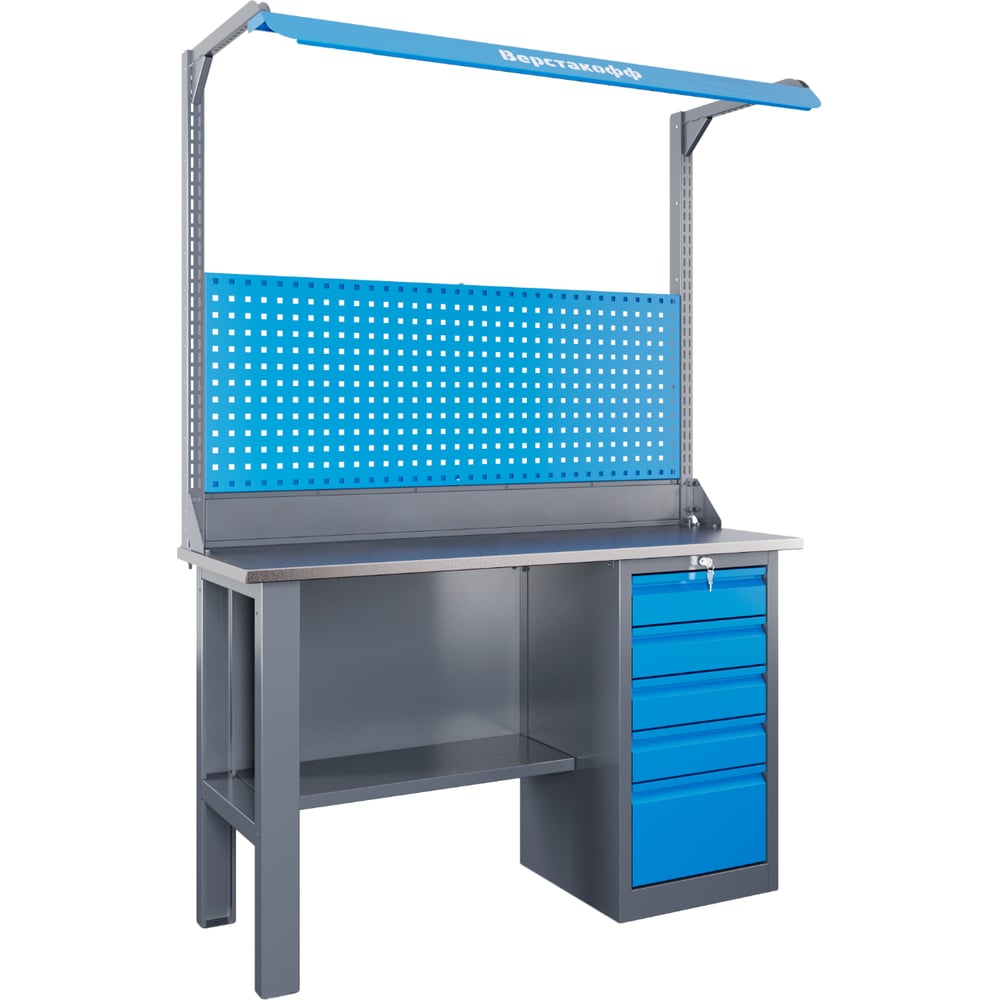 Изображение товара Профессиональный верстак Верстакофф SLF 141.14.2-1F с тумбой и полками