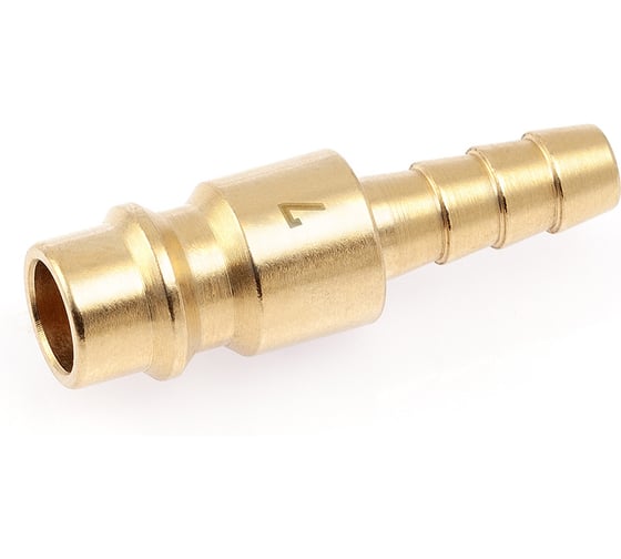 Изображение товара Штуцер быстросъёмный латунный Дело Техники "папа" (М) × ёлочка 7мм 949050