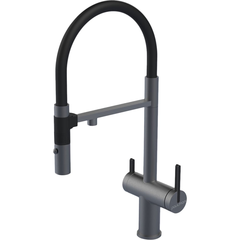 Изображение товара Смеситель для кухни Paulmark Gravity вороненая сталь однорычажный