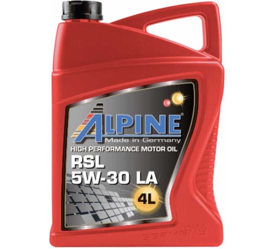 Изображение товара Масло моторное синтетическое Alpine RSL 5W-30 LA 4L 0100309