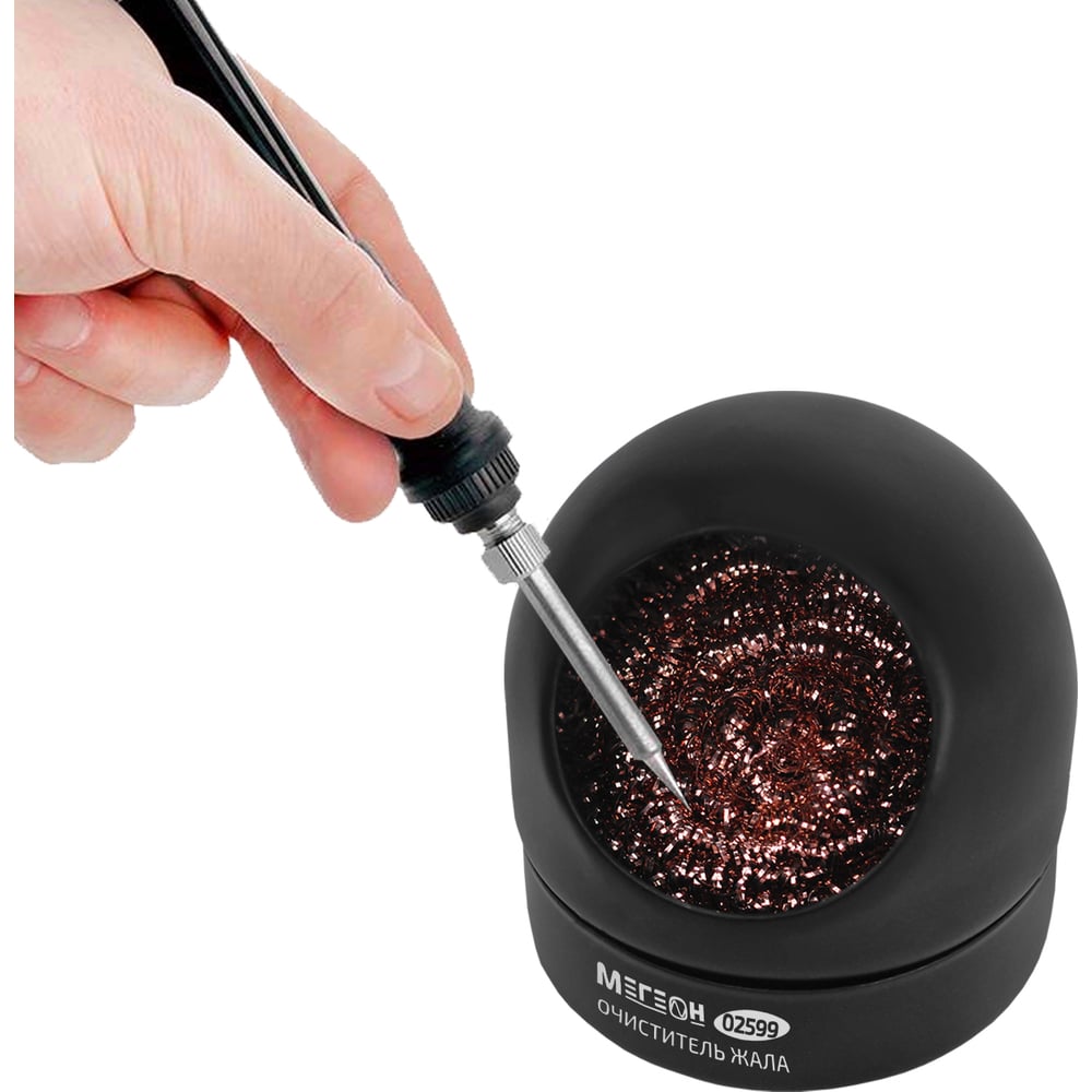 Изображение товара Очиститель жала паяльника МЕГЕОН 02599 эффективный инструмент для пайки