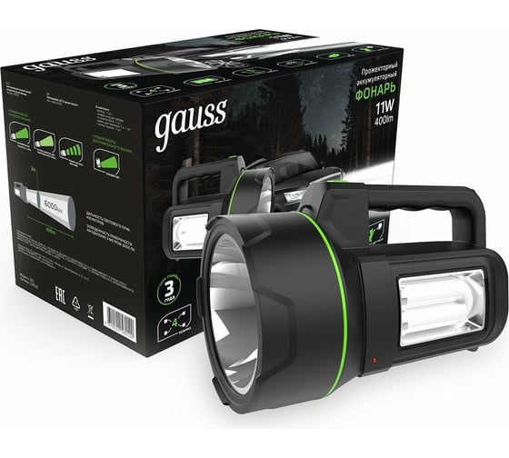 Изображение товара Прожекторный аккумуляторный фонарь Gauss 11W 400lm Li-ion 4800mAh LED GF602