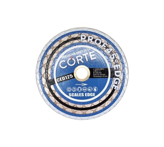 Изображение товара Диск алмазный CORTE для УШМ 22,2 мм 125х1,6х25 мм. SCALES EDGE SED125