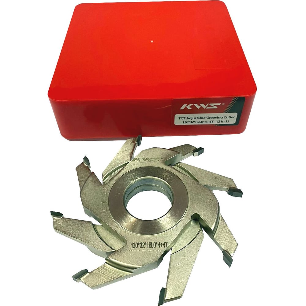 Изображение товара Фреза пазовая регулируемая KWS HW 130х32хH6.0х4+4T для точных пазов