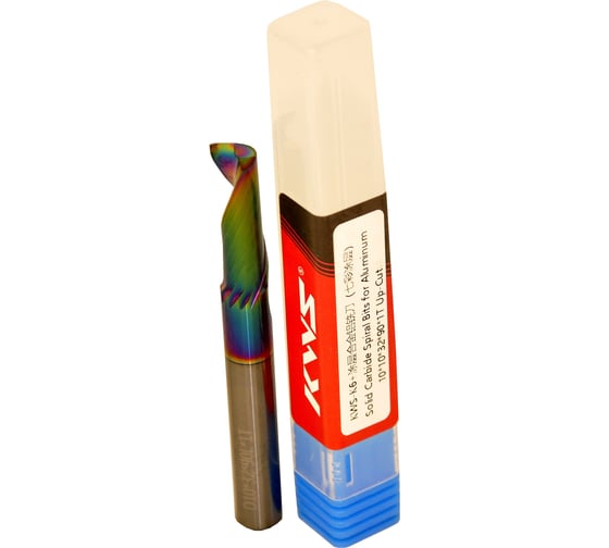 Изображение товара Фреза спиральная чистовая по алюминию KWS (стружка вверх) 10*10*32*90 Z1 RH Color Coating RFG9Z0047