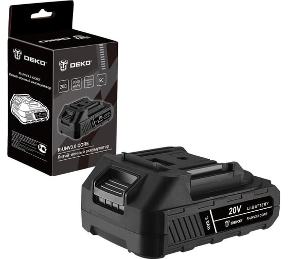 Изображение товара Аккумулятор DEKO R-UNV3.0 CORE, Li-ion, 20В, 3.0А_ч 083-1014