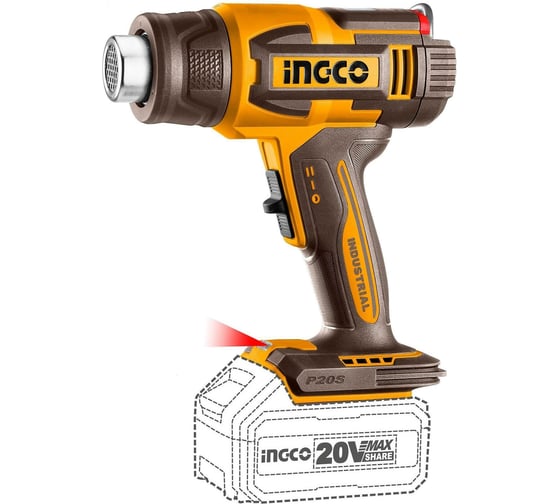 Изображение товара Фен аккумуляторный INGCO 20В ЖК-дисплей 1хАКБ 5Ач и ЗУ INDUSTRIAL HGLI20035