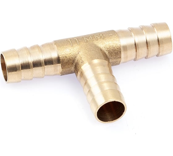 Изображение товара Штуцер соединительный Дело Техники Т-образный латунный елочка 11мм 949008