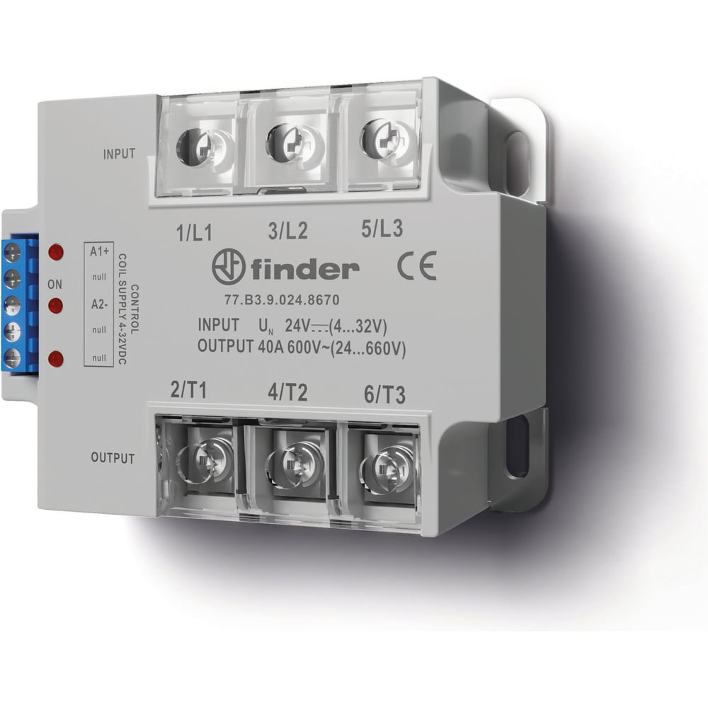 Изображение товара Трехфазное твердотельное реле Finder 3NO 25A 660В IP20 для промышленной автоматики