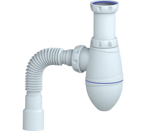 Изображение товара M420 Сифон для тюльпана, умывальника без выпуска 1 1/4" (Ø 32) гибкий отвод в канализацию Ø32x32/40 Unicorn М420