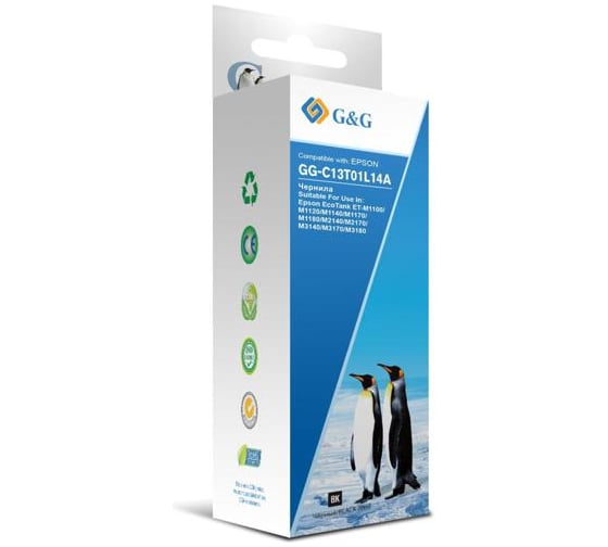 Изображение товара Чернила G&G GG-C13T01L14A черный пигментный 70 мл для M1100/M1120/M1140/M1170/M1180 1430607