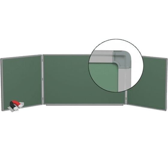 Изображение товара Магнитно-меловая доска BoardSYS 3-элементная, в алюминиевом профиле 30ТЭ-300М