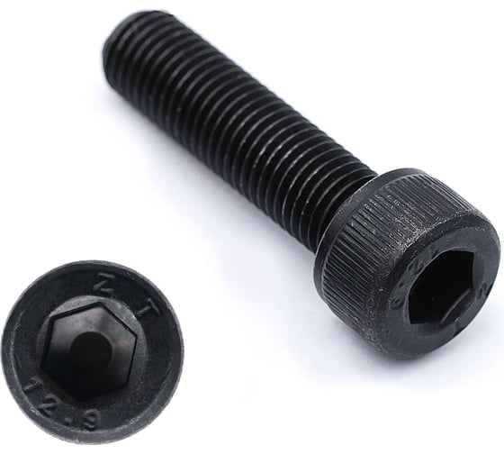 Изображение товара Винт 23 БОЛТА мелкая резьба чёрный к.п.12.9 10x25x1 DIN912, 20 шт. 2000000642550ф20