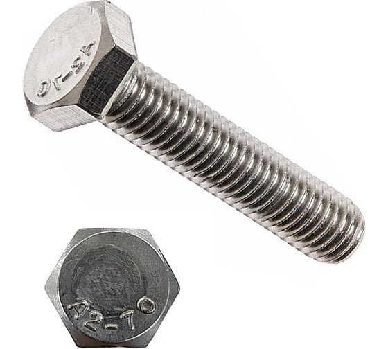 Изображение товара Болт 23 БОЛТА нержавеющий 16x35 А2 DIN933, 4 шт. АС1301603591G07