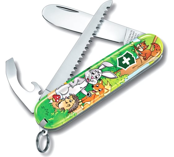 Изображение товара Нож Victorinox My First Rabbit Edition, 84 мм, 9 функций, зеленый 0.2373.E2