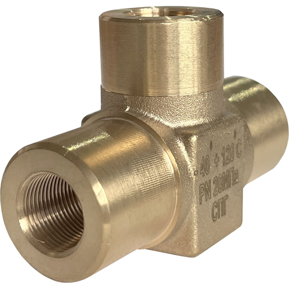 Изображение товара Тройник А8 СваркаДжет без гаек из латуни с резьбой М14х1