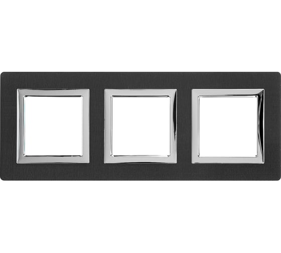 Изображение товара Рамка из алюминия DKC Avanti черная, 3 поста, 6 мод. 4402836