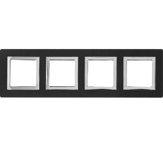 Изображение товара Рамка из алюминия DKC Avanti черная, 4 поста, 8 мод. 4402838