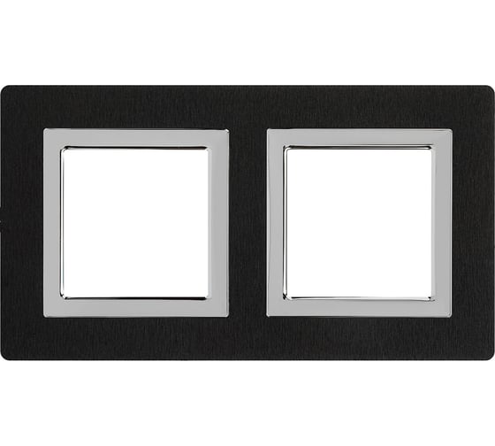 Изображение товара Рамка из алюминия DKC Avanti черная, 2 поста, 4 мод. 4402834