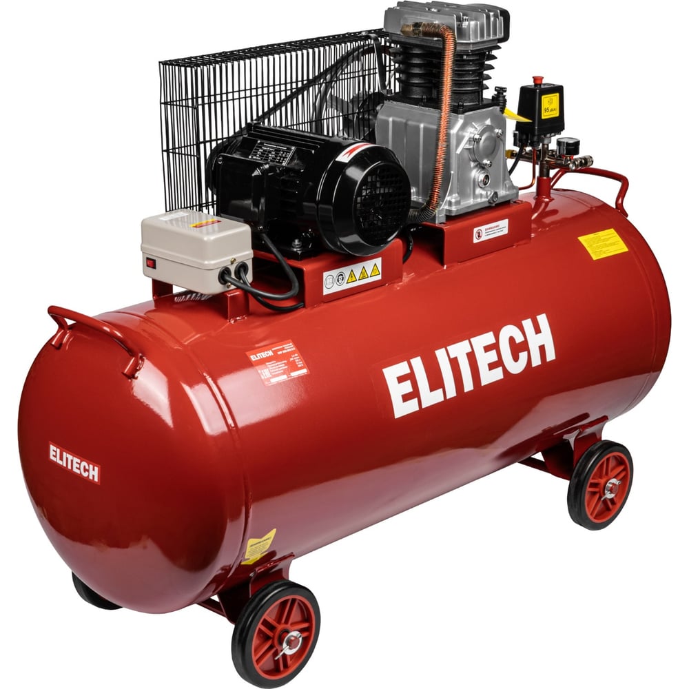 Изображение товара Компрессор ременной масляный Elitech КПР 550-200-3.0 (550л/мин, 3кВт, 200Л) 205971