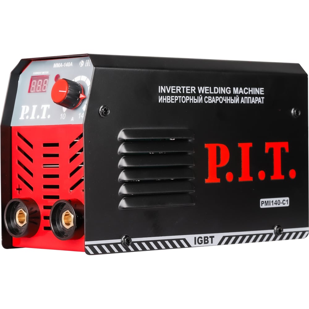 Изображение товара Сварочный аппарат P.I.T. IGBT 4.0кВт, 140А ,ПВ-60, ММА 1.6-3.2мм, 190-250В, ремень PMI140-C1