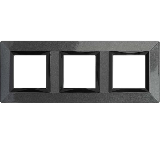 Изображение товара Рамка из металла DKC Avanti темно-серая, 3 поста, 6 мод. 4403856