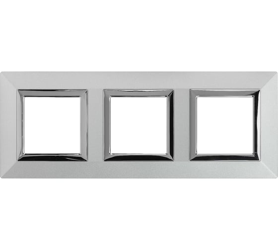 Изображение товара Рамка из металла DKC Avanti светло-серебристая, 3 поста, 6 мод. 4404856