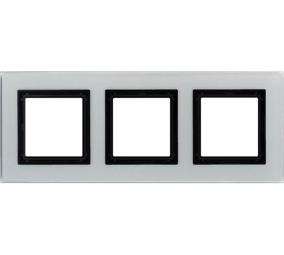 Изображение товара Рамка из натурального стекла DKC Avanti светло-серая, 3 поста, 6 мод. 4404826