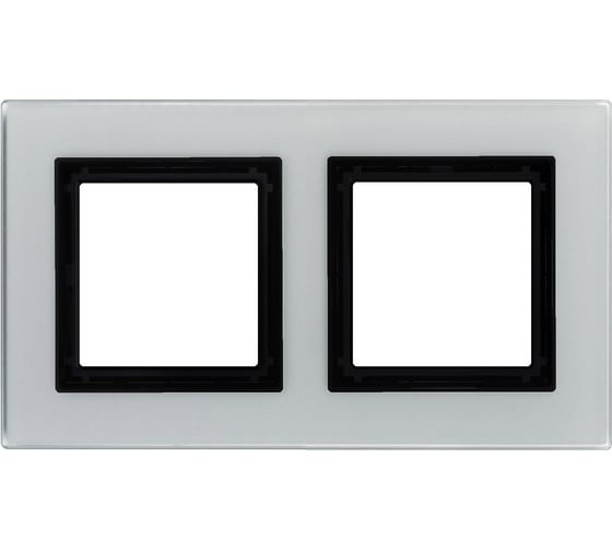 Изображение товара Рамка из натурального стекла DKC Avanti светло-серая, 2 поста, 4 мод. 4404824