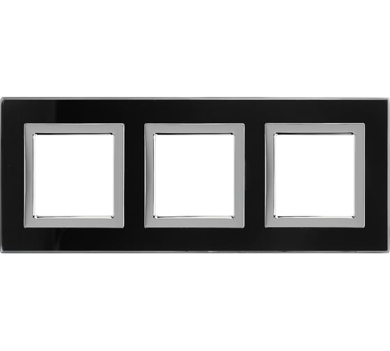 Изображение товара Рамка из натурального стекла DKC Avanti черная, 3 поста, 6 мод. 4402826
