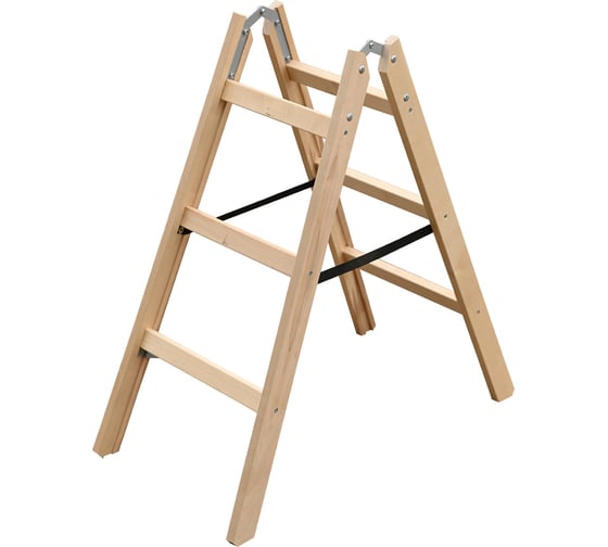 Изображение товара Стремянка-Ходули деревянная двусторонняя Алюмет 2х3 ступеней Серия WD1203