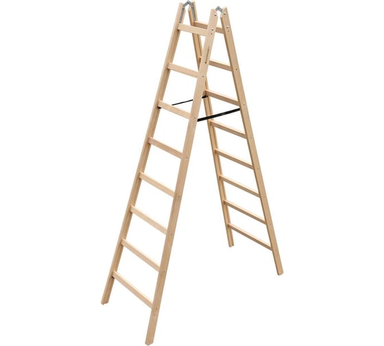 Изображение товара Стремянка-Ходули деревянная двусторонняя Алюмет 2х8 ступеней Серия WD1208