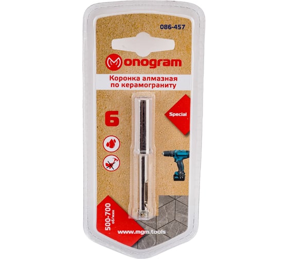 Изображение товара Коронка алмазная Special (6х65 мм) MONOGRAM 086-457