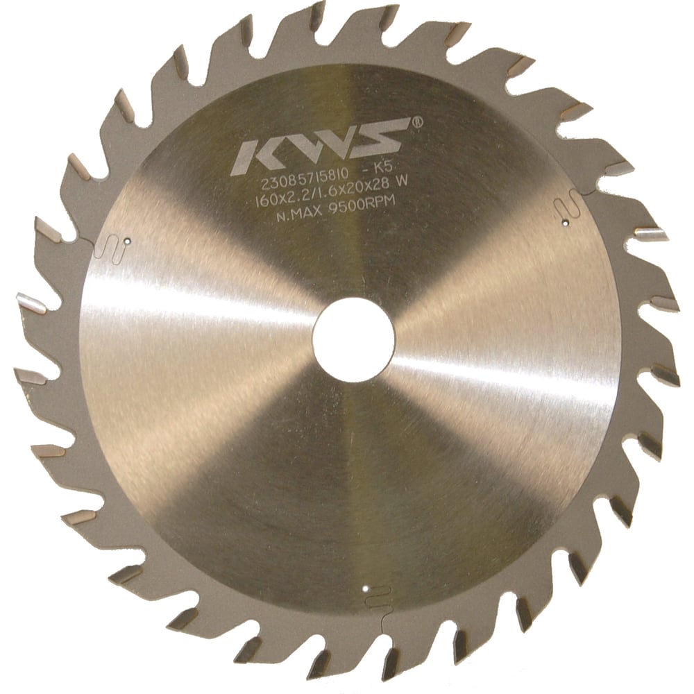 Изображение товара Диск пильный KWS 160х20х2.2х28T W K5 для дерева профессиональный
