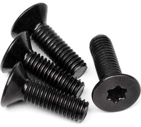 Изображение товара Винт boltnn.ru DIN 965 М6x12 цинк-никель черный, 480 часов, TORX30, 1000 шт. 4687206398535