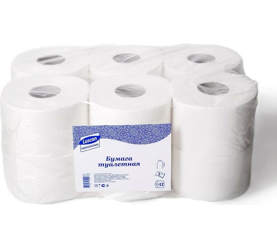 Изображение товара Туалетная бумага Luscan 1-слойная, 12 рулонов 694878