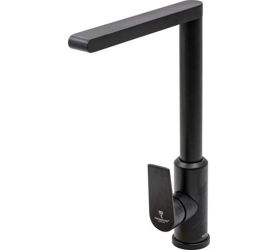 Изображение товара Смеситель РемоКолор авиационный алюминий, однорычажный, для кухни, гайка, керам картридж 40мм, черный 67-0-792