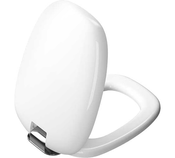 Изображение товара Сиденье VitrA PlurAl металлические петли, с верхним креплением, soft, бел/хром 126-003-009