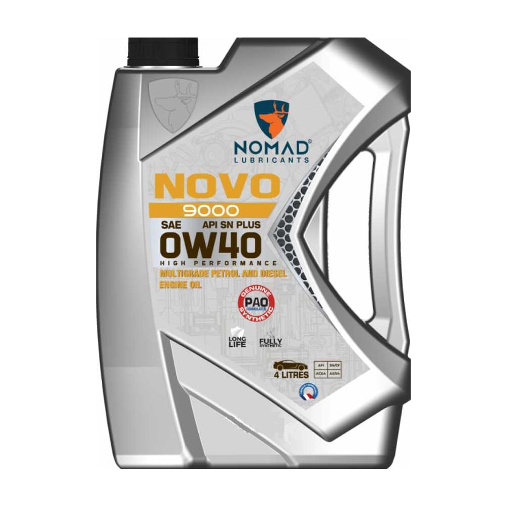 Изображение товара Моторное синтетическое масло Nomad NOVO 9000 SAE 0W40 4л API SN CF