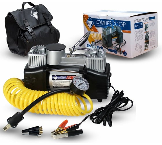 Изображение товара Компрессор АК-75 Nova Bright двухпоршневой, до 75 л/мин., 140 PSI, 12 В 47112
