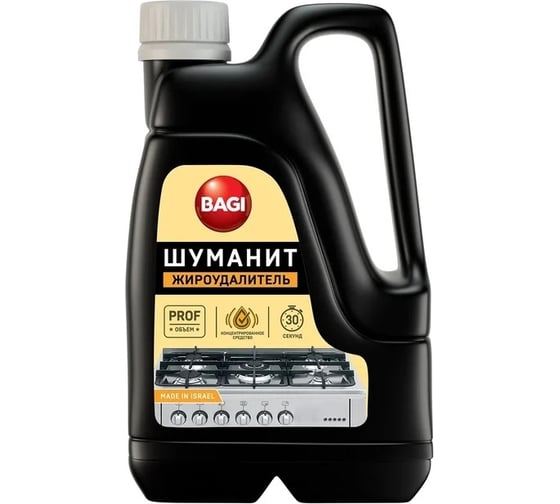 Изображение товара Концентрированный жироудалитель от стойких и пригоревших загрязнений с плит Bagi Шуманит 3 л 1015024164